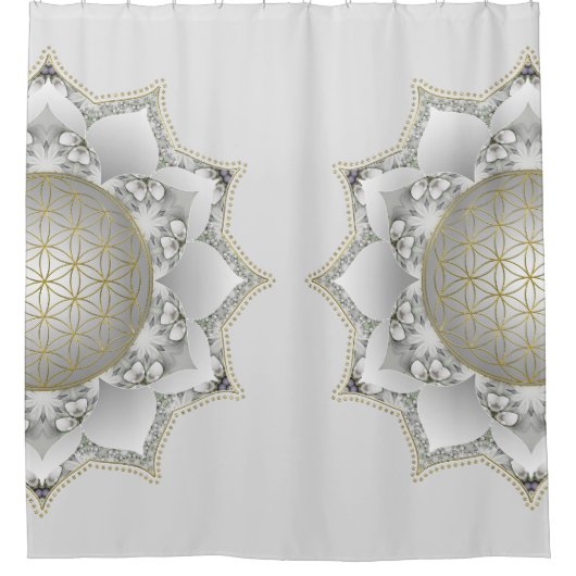 Bloem van het leven - bloesems Mandala 1 Douchegordijn (Voorkant)
