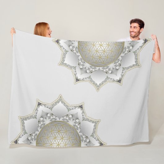 Bloem van het leven - bloesems Mandala 1 Fleece Deken (In situ)