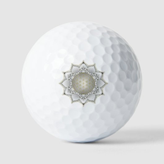 Bloem van het leven - bloesems Mandala 1 Golfballen (Voorkant)
