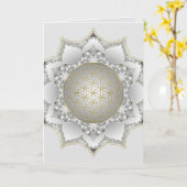 Bloem van het leven - bloesems Mandala 1 Kaart (Gele Bloem)