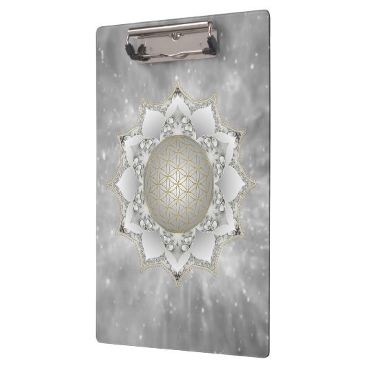 Bloem van het leven - bloesems Mandala 1 Klembord (Links)