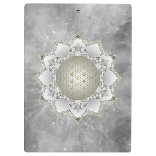 Bloem van het leven - bloesems Mandala 1 Klembord (Achterkant)