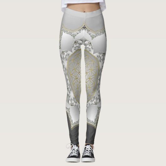 Bloem van het leven - bloesems Mandala 1 Leggings (Voorkant)