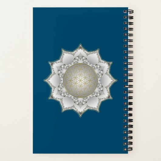 Bloem van het leven - bloesems Mandala 1 Notitieboek (Achterkant)