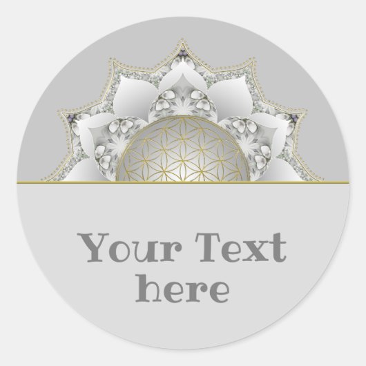 Bloem van het leven - bloesems Mandala 1 Ronde Sticker (Voorkant)