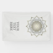 Bloem van het leven - bloesems Mandala 1 Spandoek (Horizontaal)