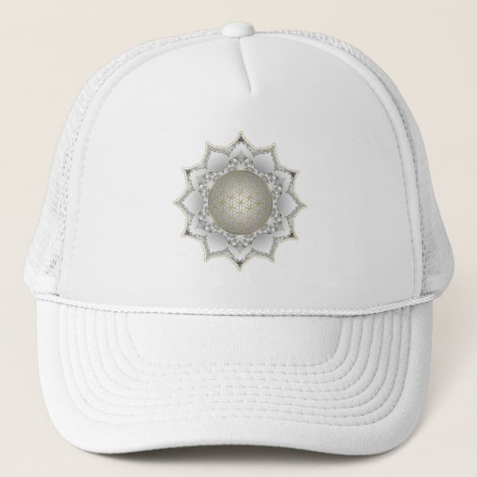 Bloem van het leven - bloesems Mandala 1 Trucker Pet (Voorkant)