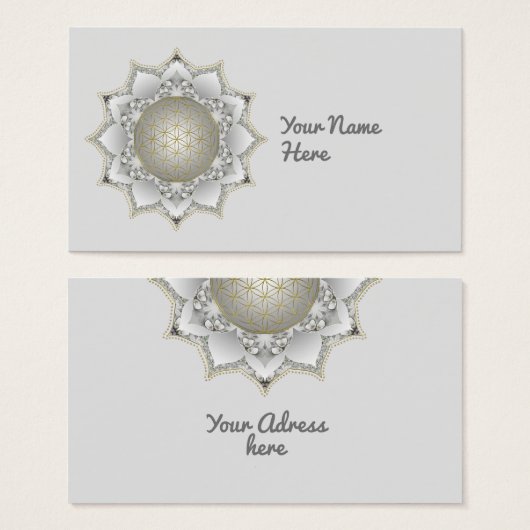 Bloem van het leven - bloesems Mandala 1 Visitekaartje (Voorkant /achterkant)