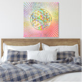 Bloem van het leven / Blume des Lebens - gouden kl Canvas Afdruk (Insitu (Slaapkamer))