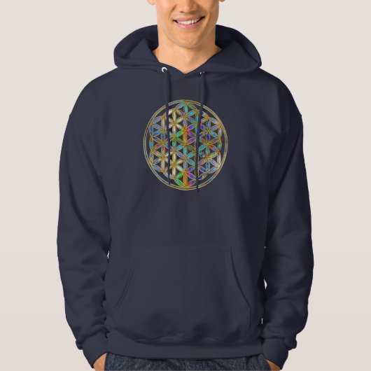 Bloem van het leven / Blume des Lebens - gouden kl Hoodie (Voorkant)