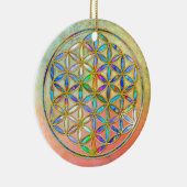 Bloem van het leven / Blume des Lebens - gouden kl Keramisch Ornament (Rechts)