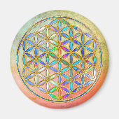 Bloem van het leven / Blume des Lebens - gouden kl Magneet (Voorkant)