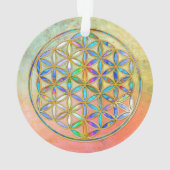 Bloem van het leven / Blume des Lebens - gouden kl Ornament (achterkant)