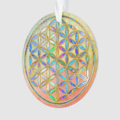 Bloem van het leven / Blume des Lebens - gouden kl Ornament (voorkant)