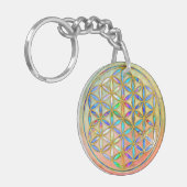 Bloem van het leven / Blume des Lebens - gouden kl Sleutelhanger (Voorkant Links)