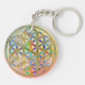 Bloem van het leven / Blume des Lebens - gouden kl Sleutelhanger (Achterkant)