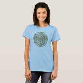 Bloem van het leven / Blume des Lebens - gouden kl T-shirt (Voorkant volledig)