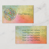 Bloem van het leven / Blume des Lebens - gouden kl Visitekaartje (Voorkant / Achterkant)