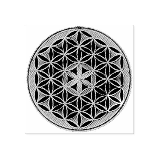 Bloem van het Leven / Blume des Lebens - Knop III Rubberstempel (Afrduk)