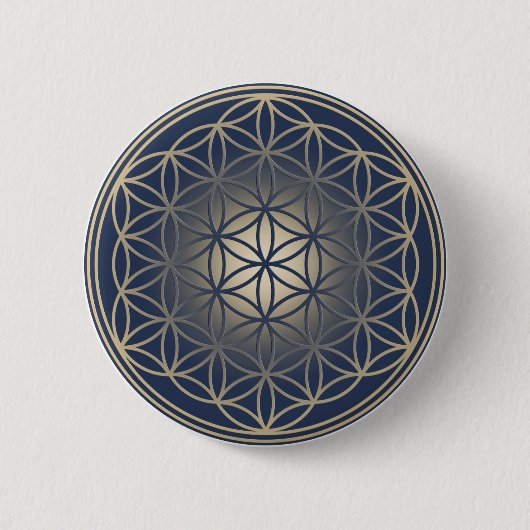 Bloem van het Leven / Blume des Lebens - Knop VIII Ronde Button 5,7 Cm (Voorkant)