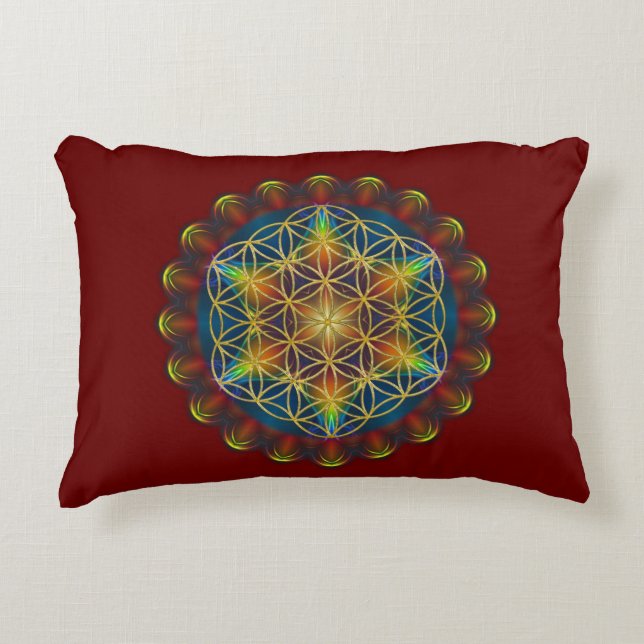 Bloem van het Leven / Blume des Lebens - Mandala I Decoratief Kussen (Voorkant)