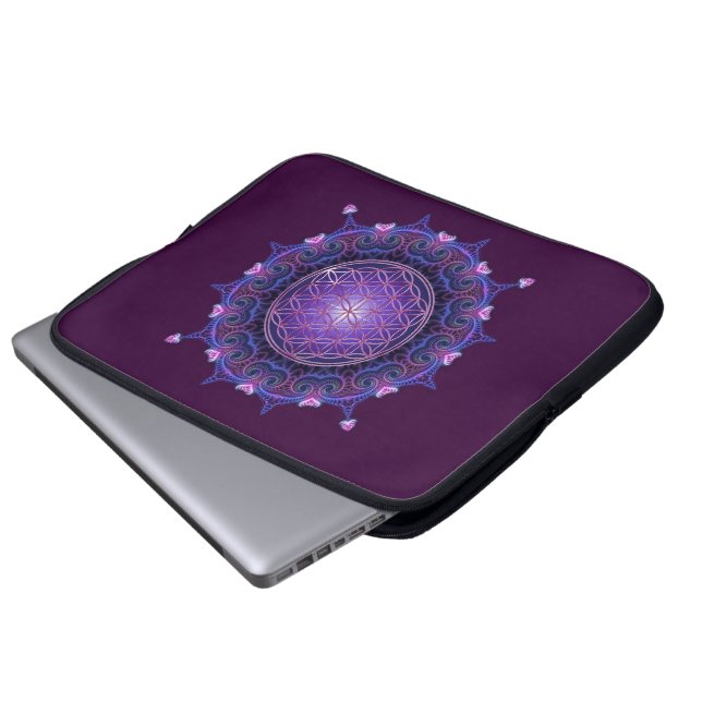 BLOEM VAN HET LEVEN / Blume des Lebens - Mandala I Laptop Sleeve (Voorkant onderkant)