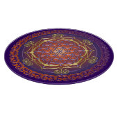 Bloem van het leven / Blume des lebens - Ornament  Snijplank (Hoek)