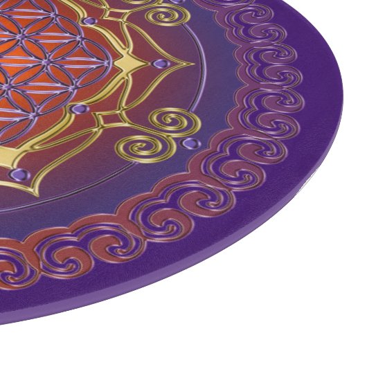 Bloem van het leven / Blume des lebens - Ornament  Snijplank (Hoek)