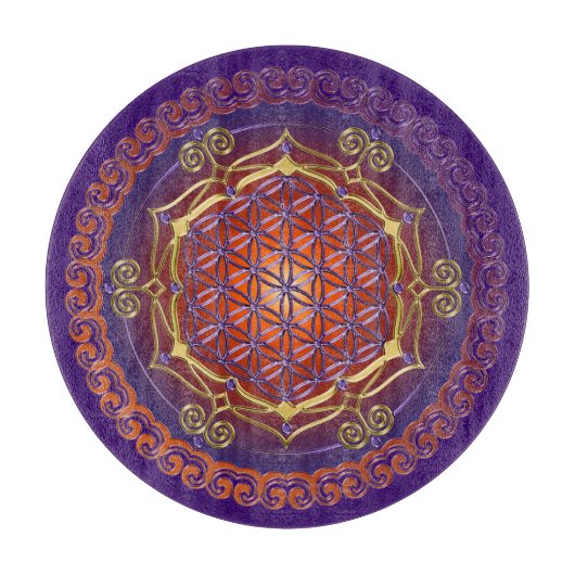 Bloem van het leven / Blume des lebens - Ornament  Snijplank (Voorkant)