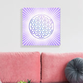 Bloem van het leven / Blume des Lebens - postzegel Canvas Afdruk (Insitu (Woonkamer))