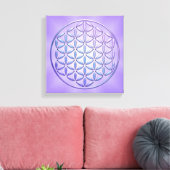 Bloem van het leven / Blume des Lebens - postzegel Canvas Afdruk (Insitu (Woonkamer))