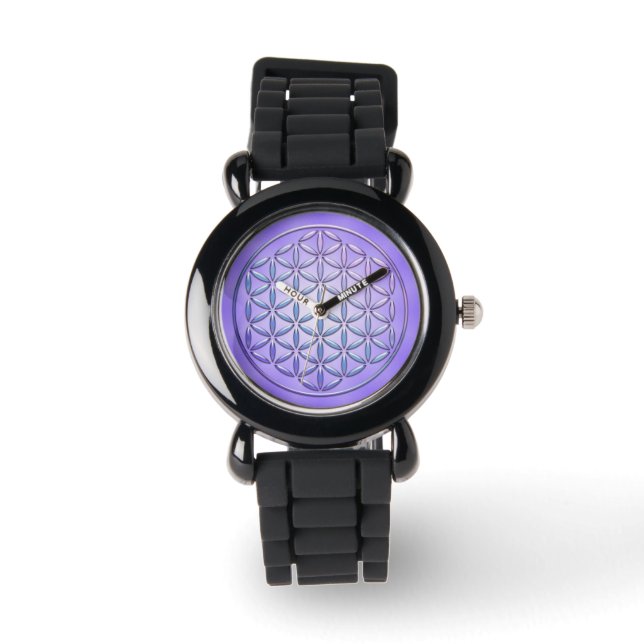 Bloem van het leven / Blume des Lebens - postzegel Horloge (Voorkant)