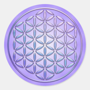 Bloem van het leven / Blume des Lebens - postzegel Ronde Sticker