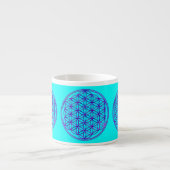 Bloem van het leven / Blume des Lebens - roze blau Espresso Kop (Voorkant)