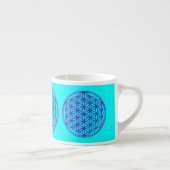 Bloem van het leven / Blume des Lebens - roze blau Espresso Kop (Rechts)