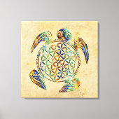 Bloem van het leven / Blume des Lebens - schildpad Canvas Afdruk (Voorkant)