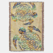 Bloem van het leven / Blume des Lebens - schildpad Deken (Voorkant Verticaal)