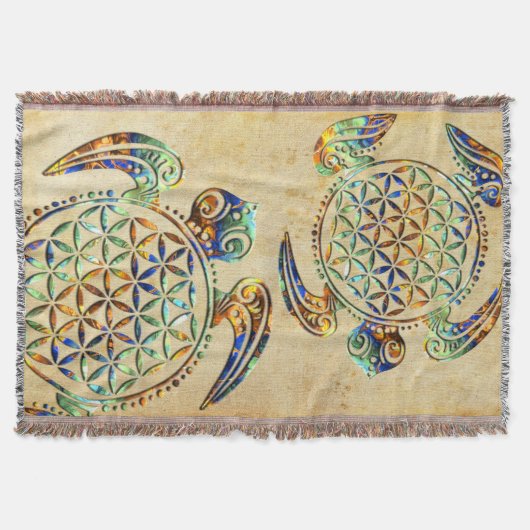 Bloem van het leven / Blume des Lebens - schildpad Deken (Voorkant)