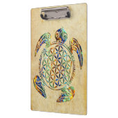 Bloem van het leven / Blume des Lebens - schildpad Klembord (Links)