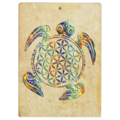 Bloem van het leven / Blume des Lebens - schildpad Klembord (Achterkant)