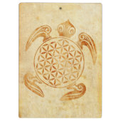Bloem van het leven / Blume des Lebens - schildpad Klembord (Achterkant)