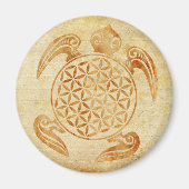 Bloem van het leven / Blume des Lebens - schildpad Magneet (Voorkant)