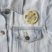 Bloem van het leven / Blume des Lebens - schildpad Ronde Button 5,7 Cm (In situ)