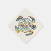 Bloem van het leven / Blume des Lebens - schildpad Servet (Hoek)