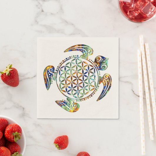 Bloem van het leven / Blume des Lebens - schildpad Servet (Insitu)