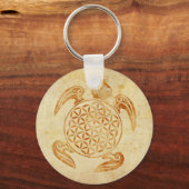 Bloem van het leven / Blume des Lebens - schildpad Sleutelhanger (Voorkant)