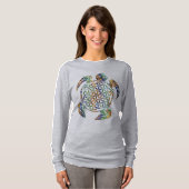 Bloem van het leven / Blume des Lebens - schildpad T-shirt (Voorkant volledig)