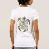 Bloem van het leven / Blume des Lebens - schildpad T-shirt (Achterkant)