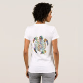 Bloem van het leven / Blume des Lebens - schildpad T-shirt (Achterkant volledig)