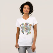 Bloem van het leven / Blume des Lebens - schildpad T-shirt (Voorkant volledig)